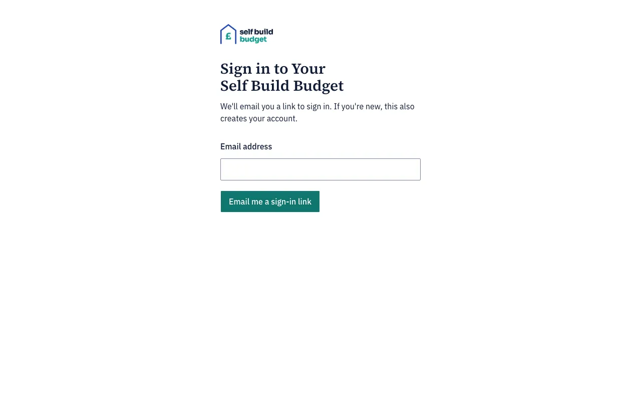 The sign-in page with the Email address field and the Email me a sign-in link button