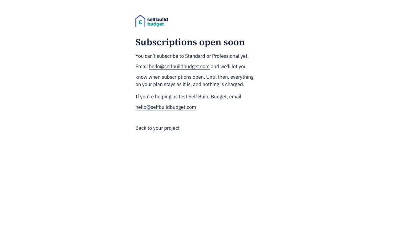 The Subscriptions open soon page
